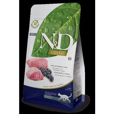 N&D Prime Tahılsız Kuzu Etli ve Yaban Mersinli 5 kg Yetişkin Kedi Maması