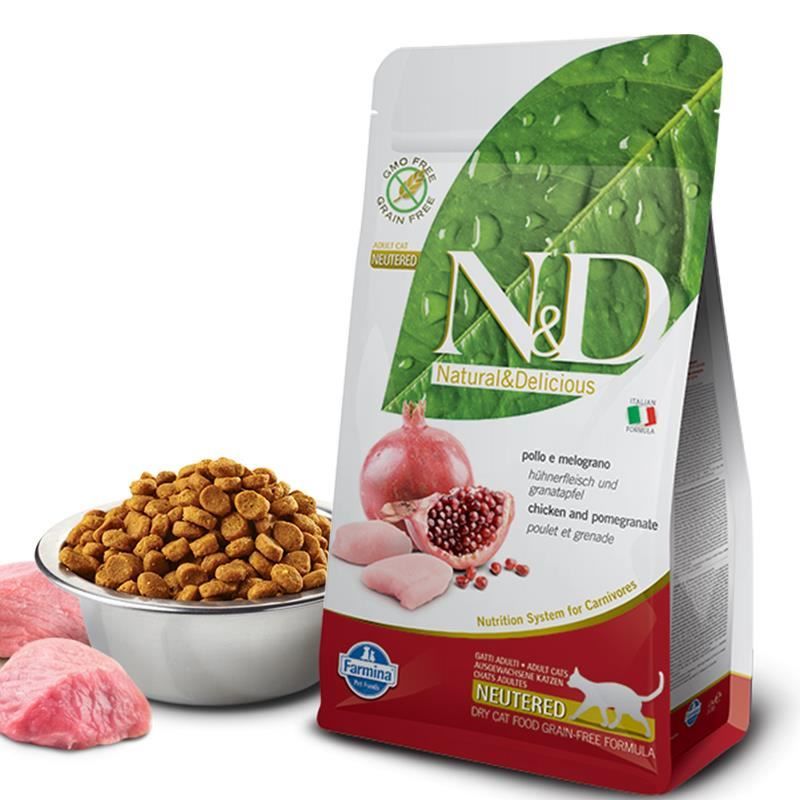N&D Prime Tahılsız Tavuklu ve Narlı Kısırlaştırılmış 5 kg Yetişkin Kedi Maması
