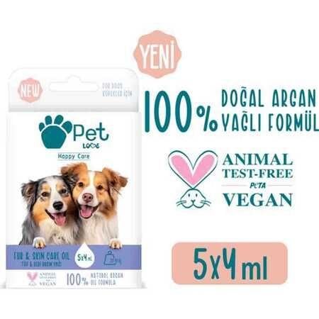 Pet Love Köpekler İçin Tüy Bakım Yağı 5x4 Ml %100 Doğal Argan Yağlı