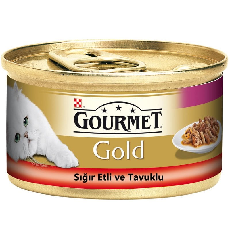 Purina Gourmet 85 gr Gold Sığır Etli Tavuklu Kedi Konservesi