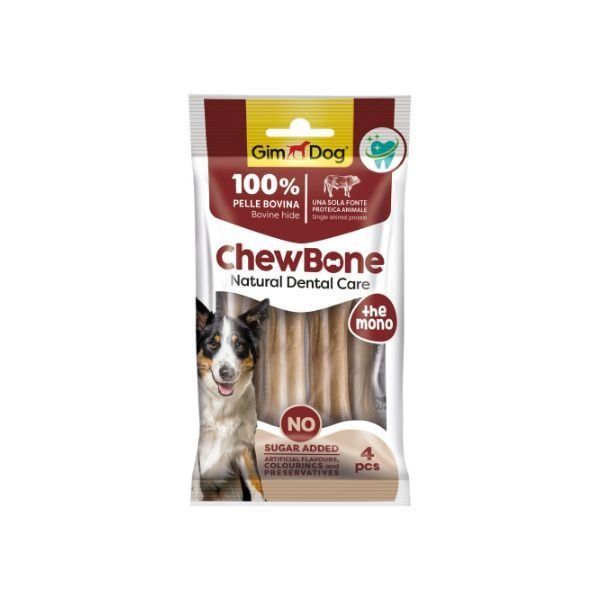 GimDog Chew Bones Press Köpek Çiğneme Kemiği 3,5’’ 80 Gr 4lü Naturel