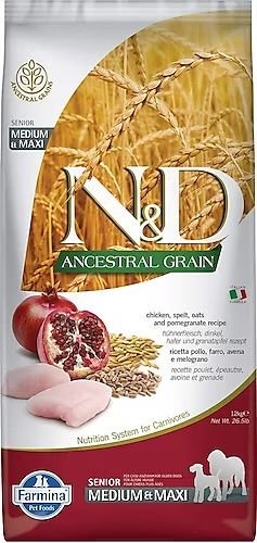 N&D Ancestral Grain Düşük Tahıllı Light Tavuklu ve Narlı 12 kg Orta ve Büyük Irk Yetişkin Köpek Maması