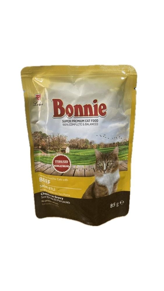 Bonnie Pouch Sığır Etli Kısırlaştırılmış Kedi Konservesi 85gr