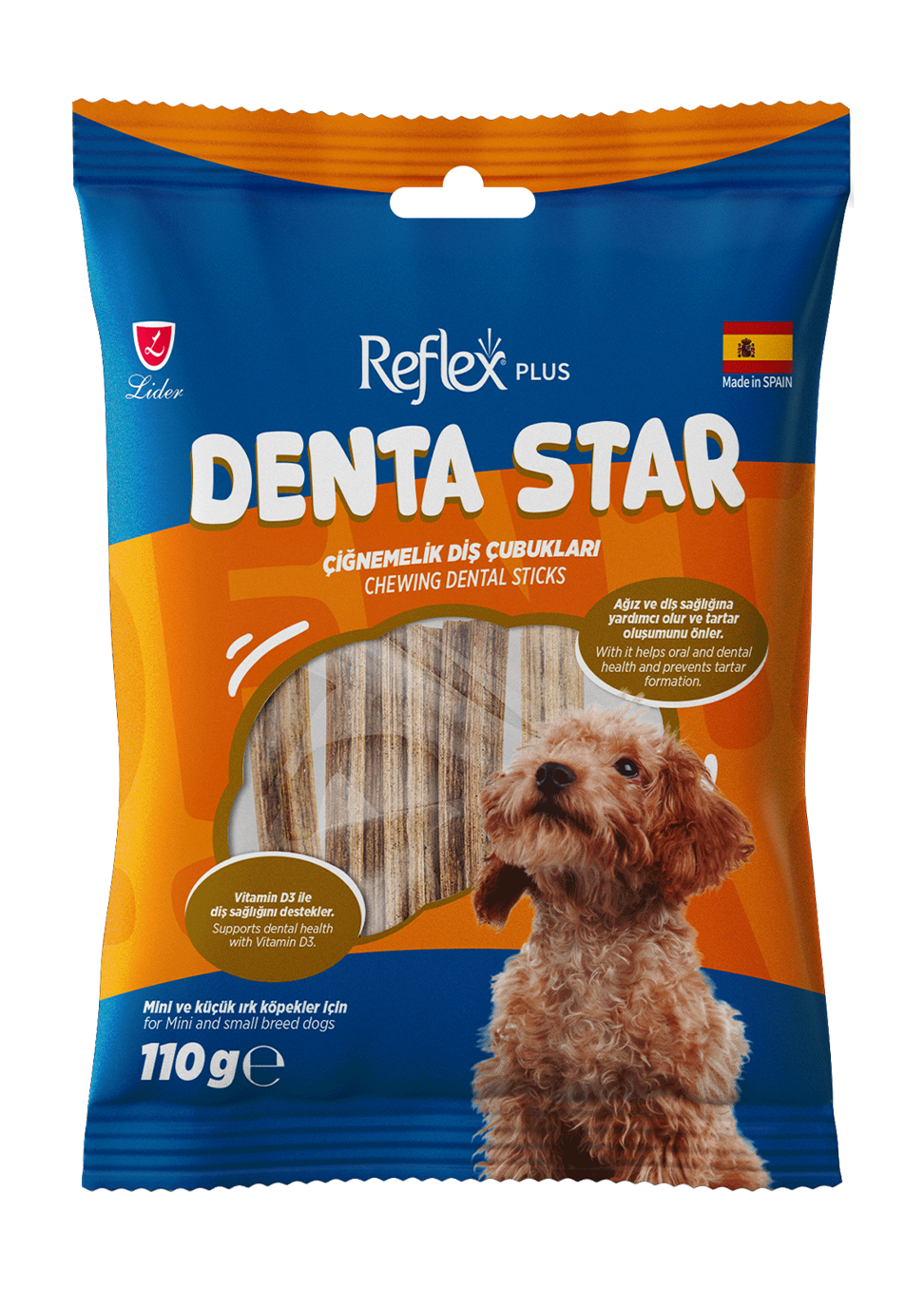 Reflex Plus Çiğnemelik Diş Çubukları Mini ve Küçük Irk Yetişkin Köpek 110 G