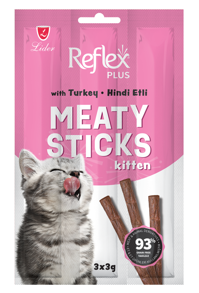 Reflex Meaty Sticks / Yavru Kediler için Hindi Etli Çubuk 3x3g