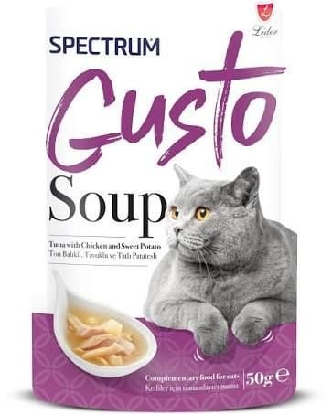 Spectrum Gusto Ton Balıklı Tavuklu ve Tatlı Patatesli 50 gr Kedi Çorbası