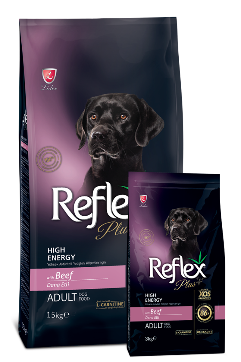 Reflex Plus Yüksek Aktiviteli Dana Etli Yetişkin Köpek Maması 15kg