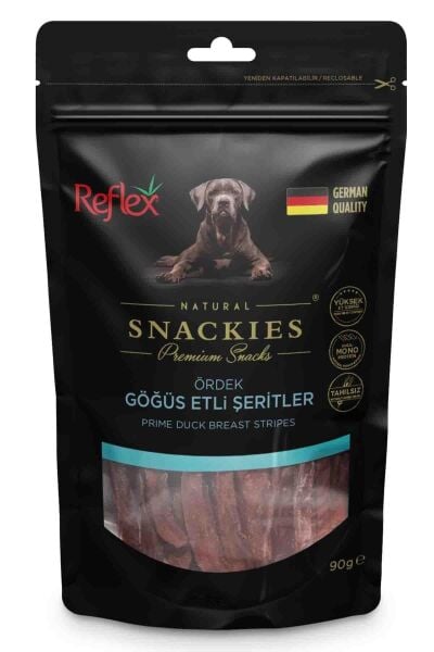 Reflex Snackies Natural Ördek Göğüs Etli Şerit Tahılsız Köpek Ödül Maması 90 Gr