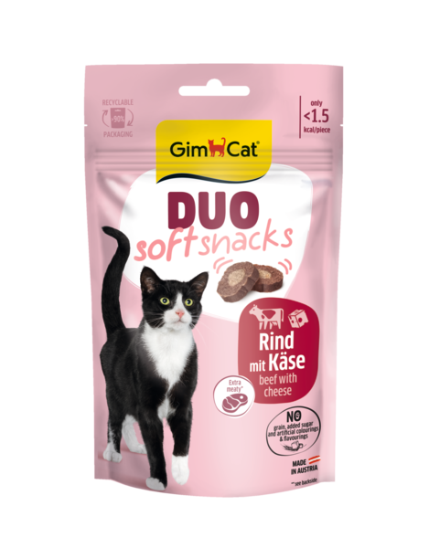 GimCat Duo Soft Snacks Biftekli ve Peynirli Kedi Ödül Maması 50g