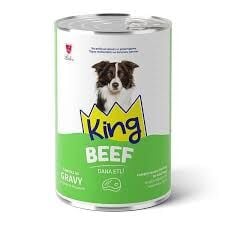 KİNG SOS İÇİNDE ET PARÇACIKLI DANA ETLİ YETİŞKİN KÖPEK KONSERVE 400 GR