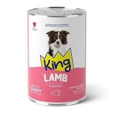 KİNG SOS İÇİNDE ET PARÇACIKLI KUZU ETLİ YETİŞKİN KÖPEK KONSERVE 400 GR