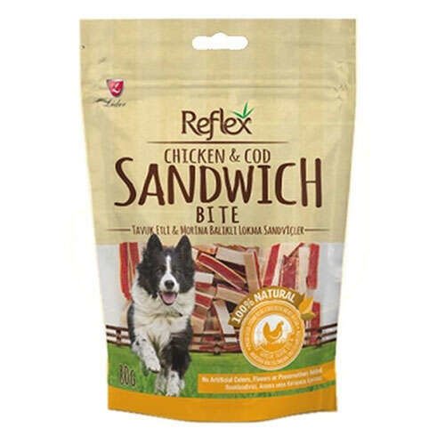 Reflex Bite Tavuk Ve Morina Balıklı Sandviç Sticks Köpek Ödülü 80 Gr