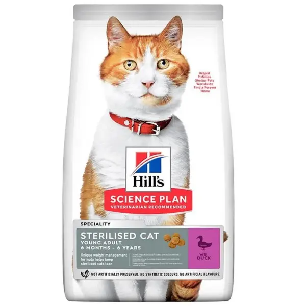 Hill's SCIENCE PLAN Ördekli Kısırlaştırılmış Kedi Maması 1,5kg