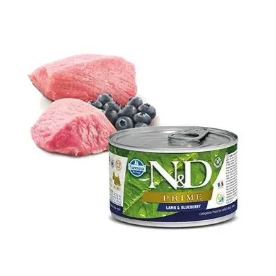 N&D Prime Kuzulu ve Yaban Mersinli Tahılsız Küçük Irk Yetişkin Köpek Konservesi 140gr