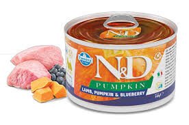 N&D Pumpkin Bal Kabaklı Kuzulu ve Yaban Mersinli Küçük Irk Tahılsız Yetişkin Köpek Konservesi 140gr