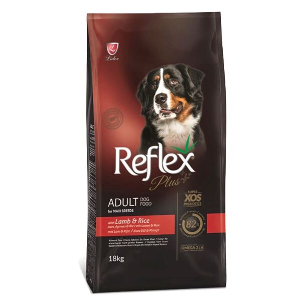 Reflex Plus Büyük Irk Kuzulu ve Pirinçli Yetişkin Köpek Maması 18kg