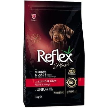 Reflex Plus Orta ve Büyük Irk Kuzu Etli Yavru Köpek Maması 3kg
