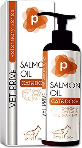 Vet Prive Salmon Oil 200 ml Kedi Köpek Omega 3 ve Omega 6 Sıvı Desteği