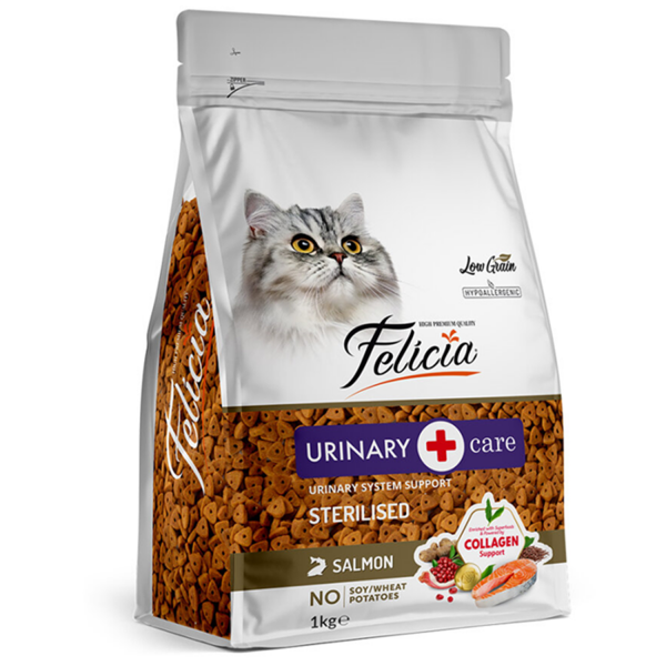Felicia Urinary Care Sterilised Hypoallergenic Salmon Az Tahıllı Kısırlaştırılmış Somonlu Kedi Maması 1 Kg