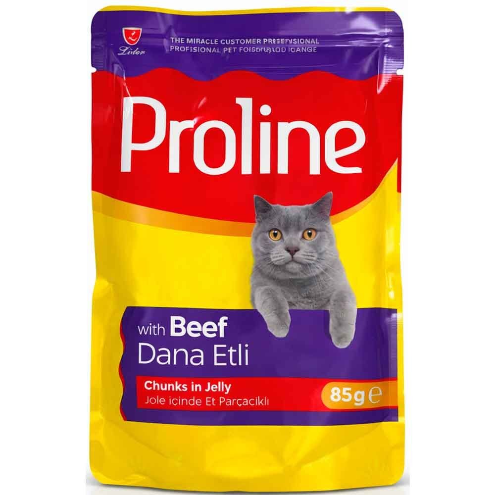 Proline Jöle İçinde Dana Etli Yetişkin Kedi Pouch 85 gr