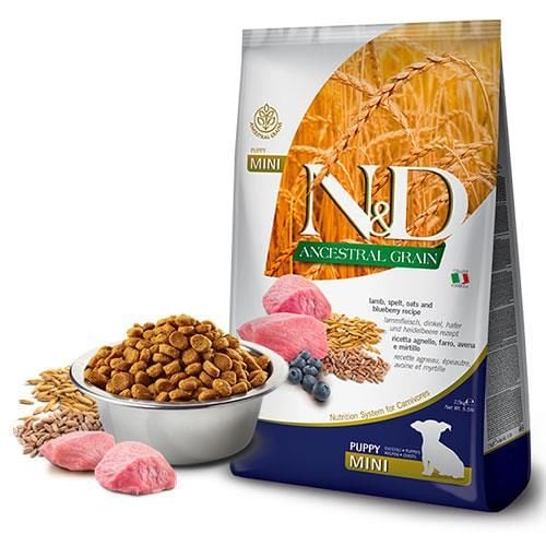 N&D Ancestral Grain Düşük Tahıllı Kuzu Etli ve Yaban Mersinli 7 kg Küçük Irk Yetişkin Köpek Maması