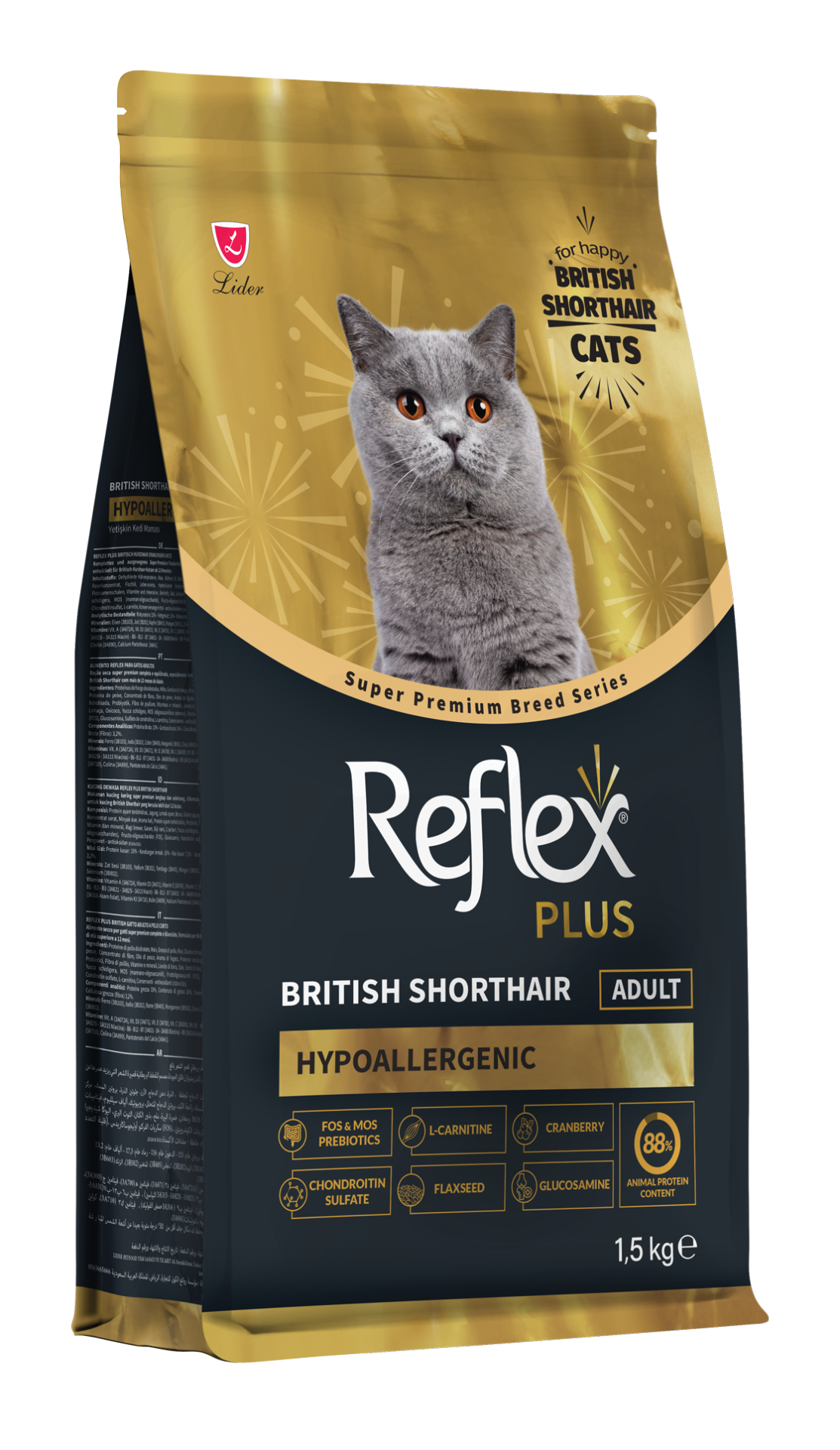 Reflex Plus British Shorthair Yetişkin Kedi Maması 1,5KG