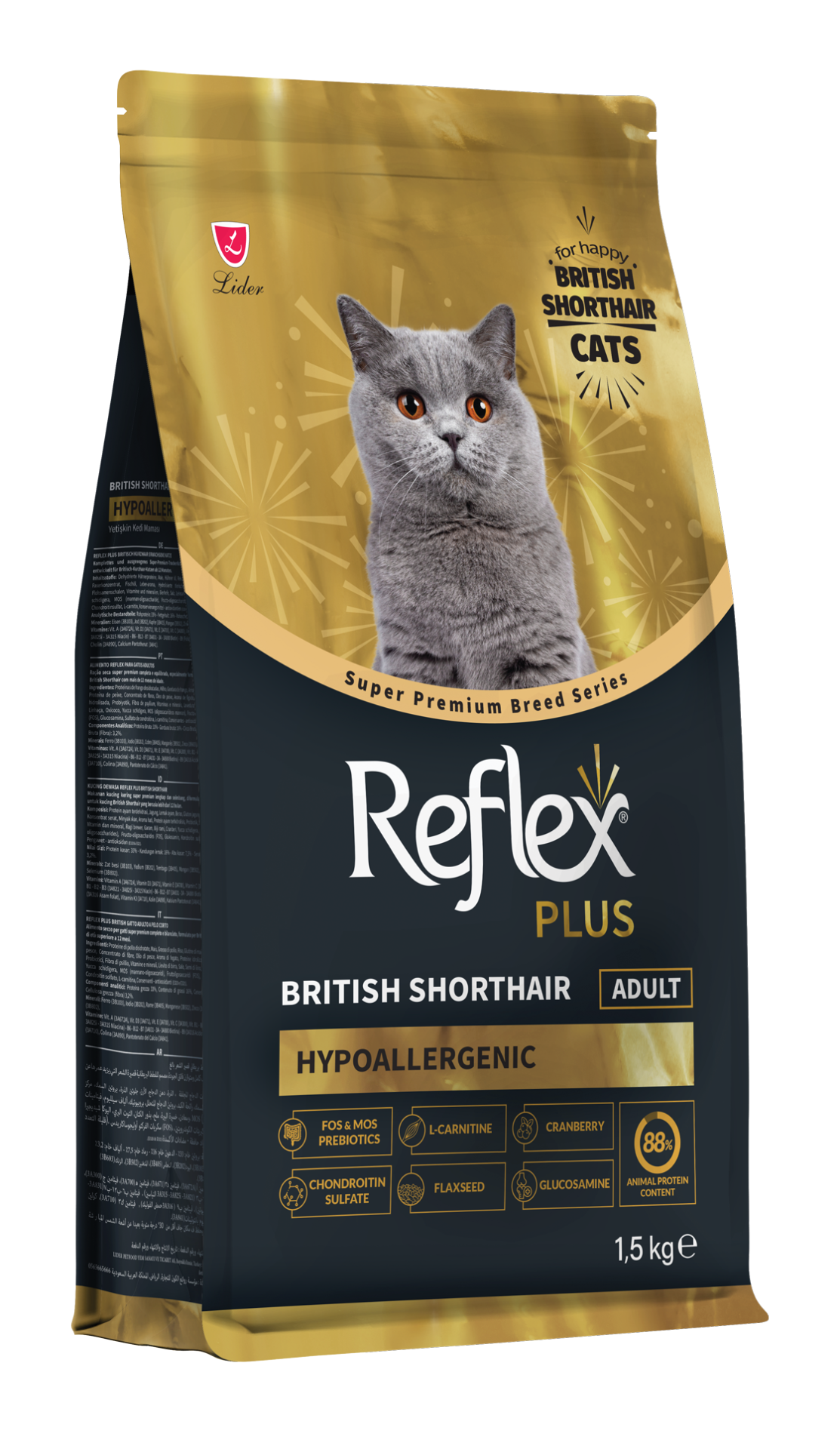 Reflex Plus British Shorthair Yetişkin Kedi Maması 1,5KG