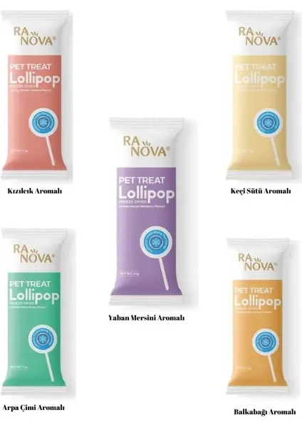 Ranova Karışık Lezzetli Kedi Ödülü Lolipop 1.4g 15'li Eğlenceli Atıştırmalık