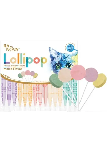 Ranova Karışık Lezzetli Kedi Ödülü Lolipop 1.4g 15'li Eğlenceli Atıştırmalık