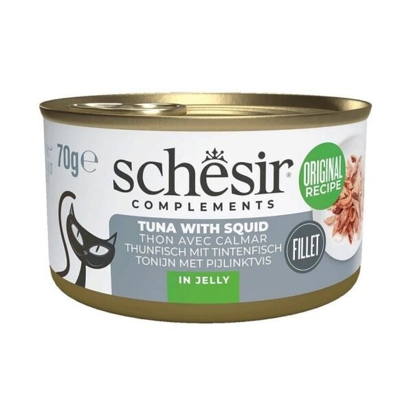 Schesir Jöle İçinde Ton Balıklı ve Kalamarlı Yetişkin Kedi Konservesi 70gr