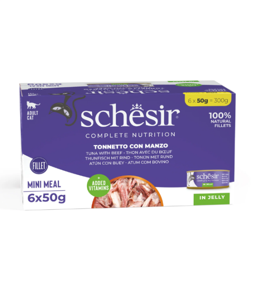 Schesir Multipack Tunalı Biftekli Kedi Konservesi 6x50 Gr
