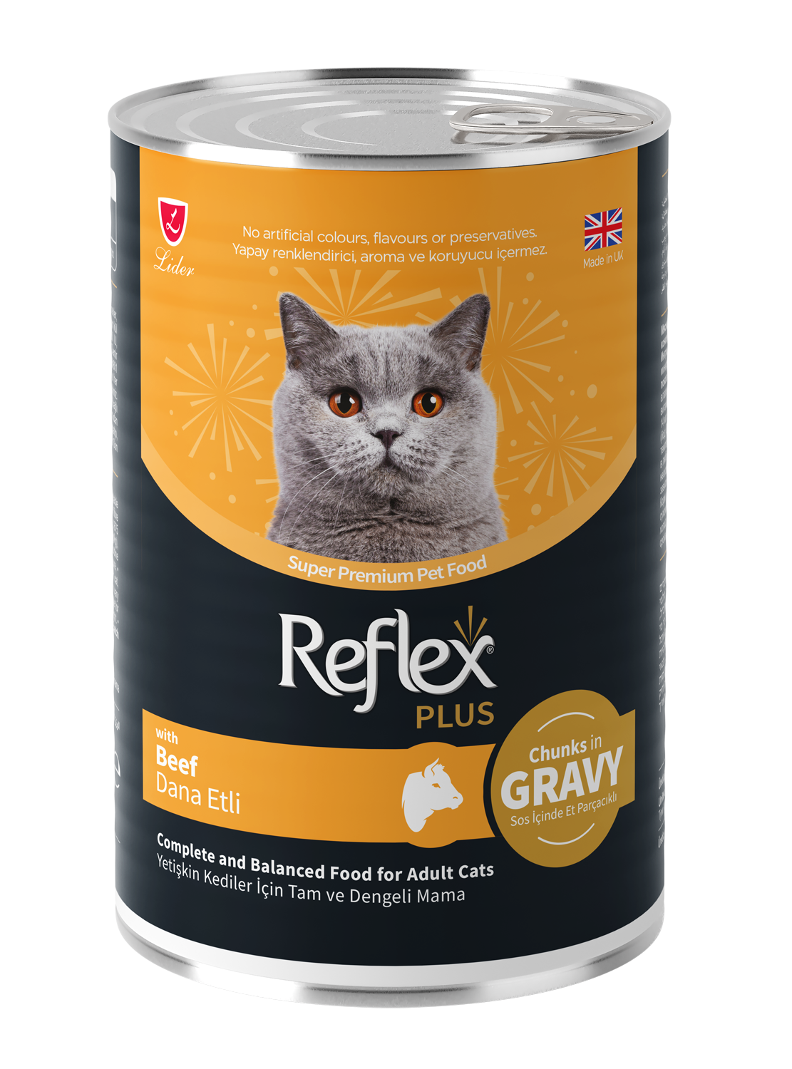 Reflex Plus Sos İçinde Et Parçacıklı Dana Etli Yetişkin Kedi Maması 400g