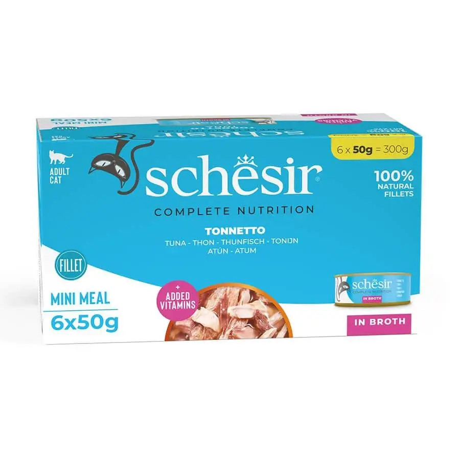 Schesir Sos İçinde Ton Balıklı Yetişkin Kedi Konservesi 6x50gr