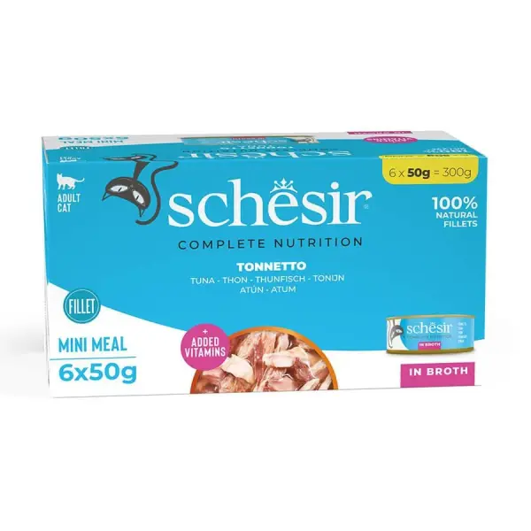 Schesir Sos İçinde Ton Balıklı Yetişkin Kedi Konservesi 6x50gr