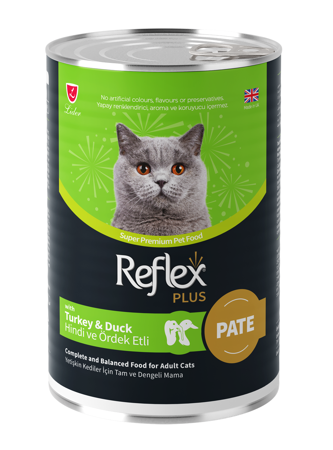Reflex Plus Pate Hindi ve Ördek Etli Yetişkin Kedi Maması 395G