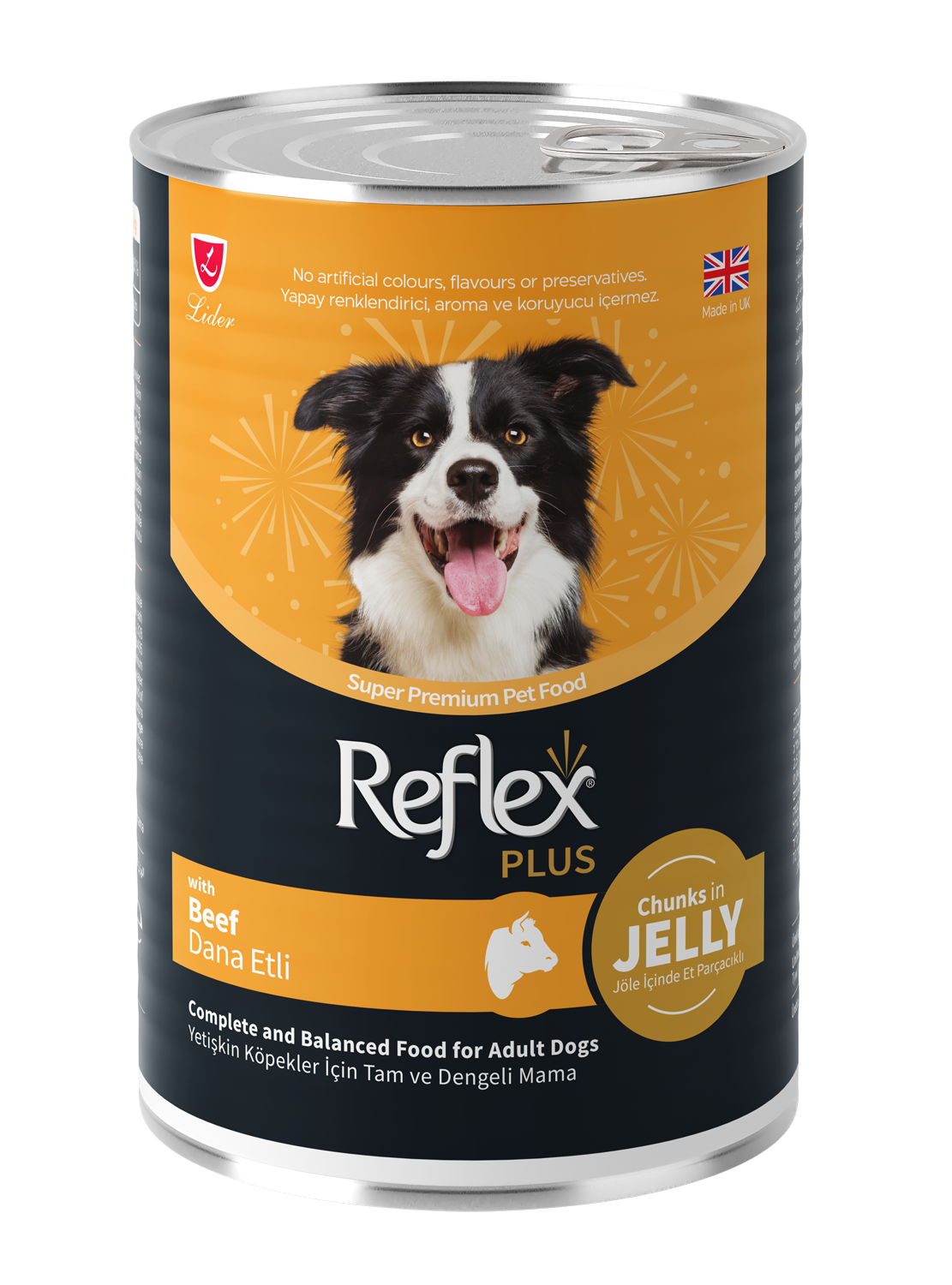 Reflex Plus Jöle İçinde Et Parçacıklı Dana Etli Yetişkin Köpek Maması  400G
