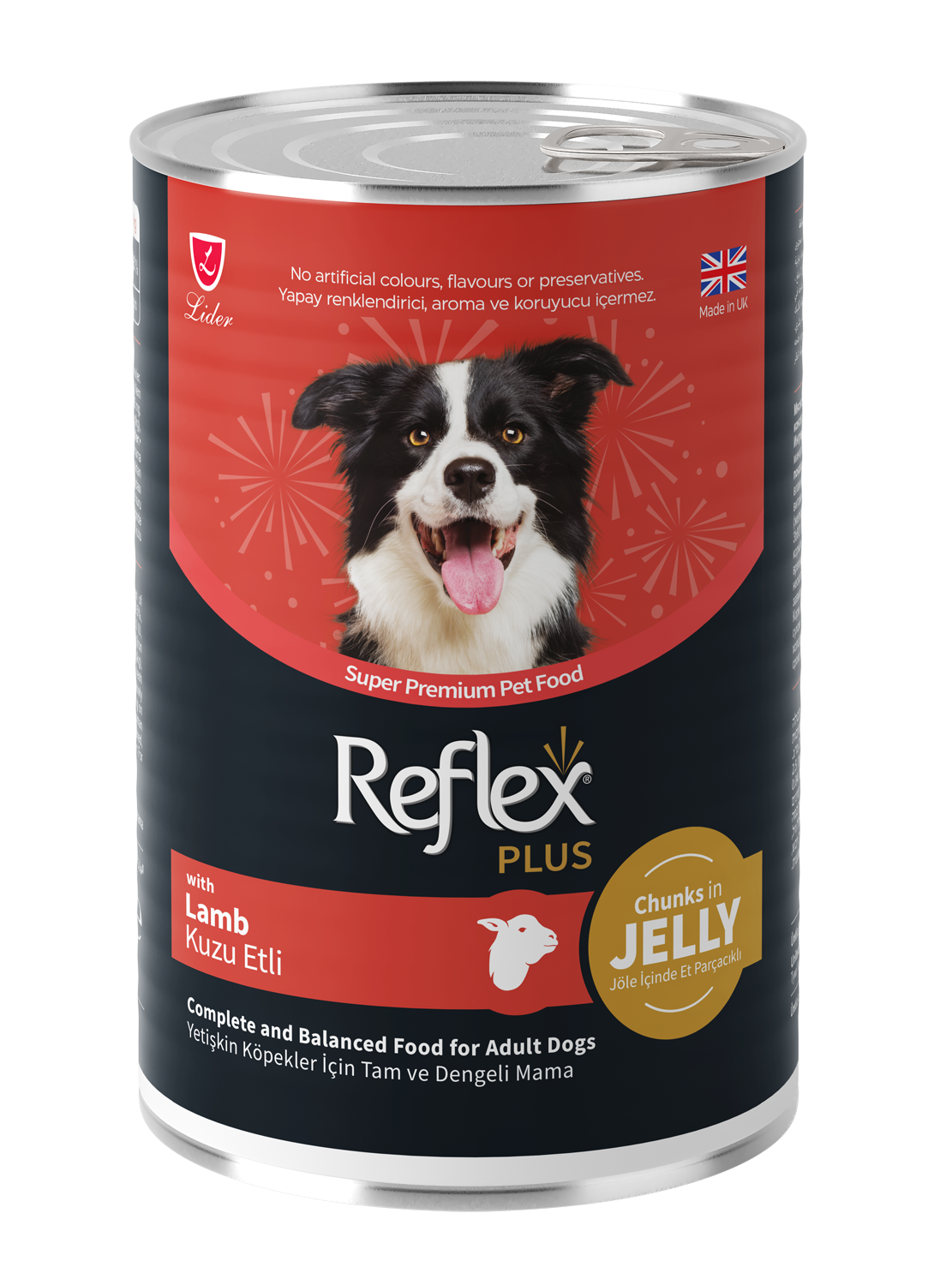 Reflex Plus Jöle İçinde Et Parçacıklı Kuzu Etli Yetişkin Köpek Maması 400G