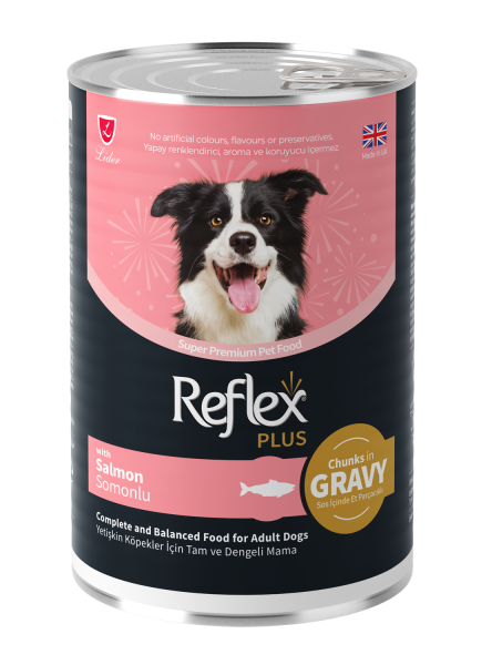 Reflex Plus Sos İçinde Et Parçacıklı Somonlu Yetişkin Köpek Maması 400G