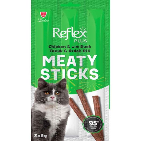 Reflex Meaty Sticks Tavuklu ve Ördekli 3x5 gr Kedi Ödül Çubuğu