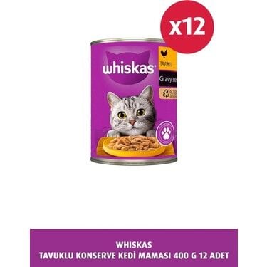 Whiskas Tavuklu Soslu Yetişkin Kedi Konservesi 12X400GR