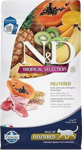 N&D Tropical Selection Kuzu Etli 1.5 kg Kısırlaştırılmış Yetişkin Kedi Maması