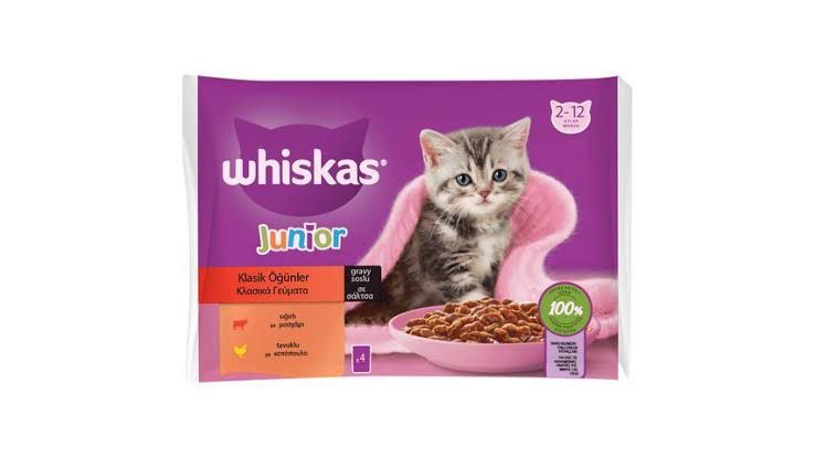 Whiskas Klasik Öğünler Yavru Yaş Kedi Maması 340 g (4 X 85 Gr)
