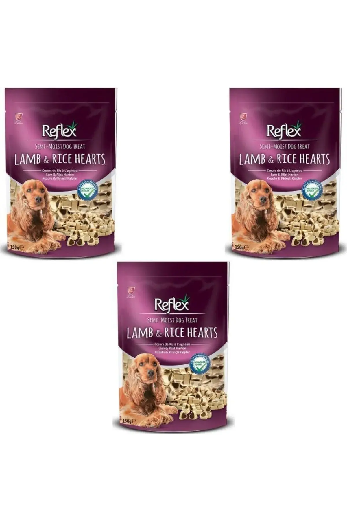 Reflex Semi-moist Kuzulu Ve Pirinçli Mini Kalpli Yarı Yumuşak Köpek Ödül Maması 150gr 3 X Adet