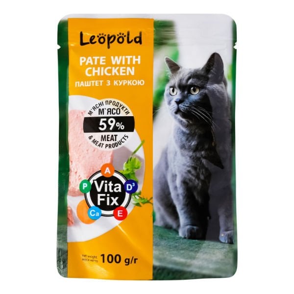 Leopold Chicken Tavuklu Kedi Yaş Maması Pate 100 Gr