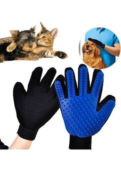 Genel Markalar Masaj Etkili Mavi Kedi Köpek Tüy Toplama Eldiveni Evcil Hayvan Tüy Tarağı Eldiveni