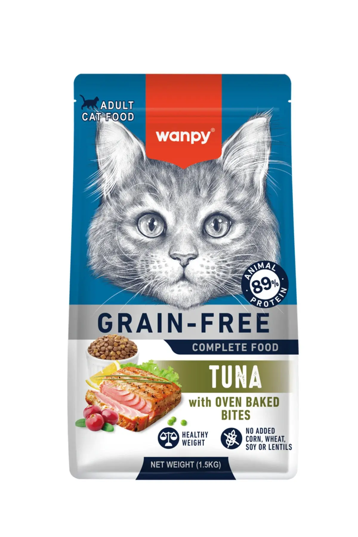 Wanpy Tahılsız Ton Balıklı Yetişkin Kedi Maması 1,5 kg