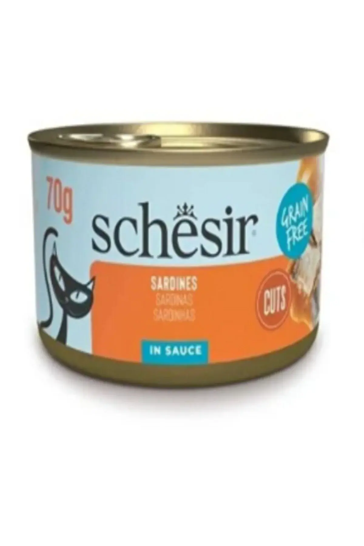 Schesir Sos İçinde Sardalyalı Yetişkin Kedi Konservesi 70gr x 6 Adet