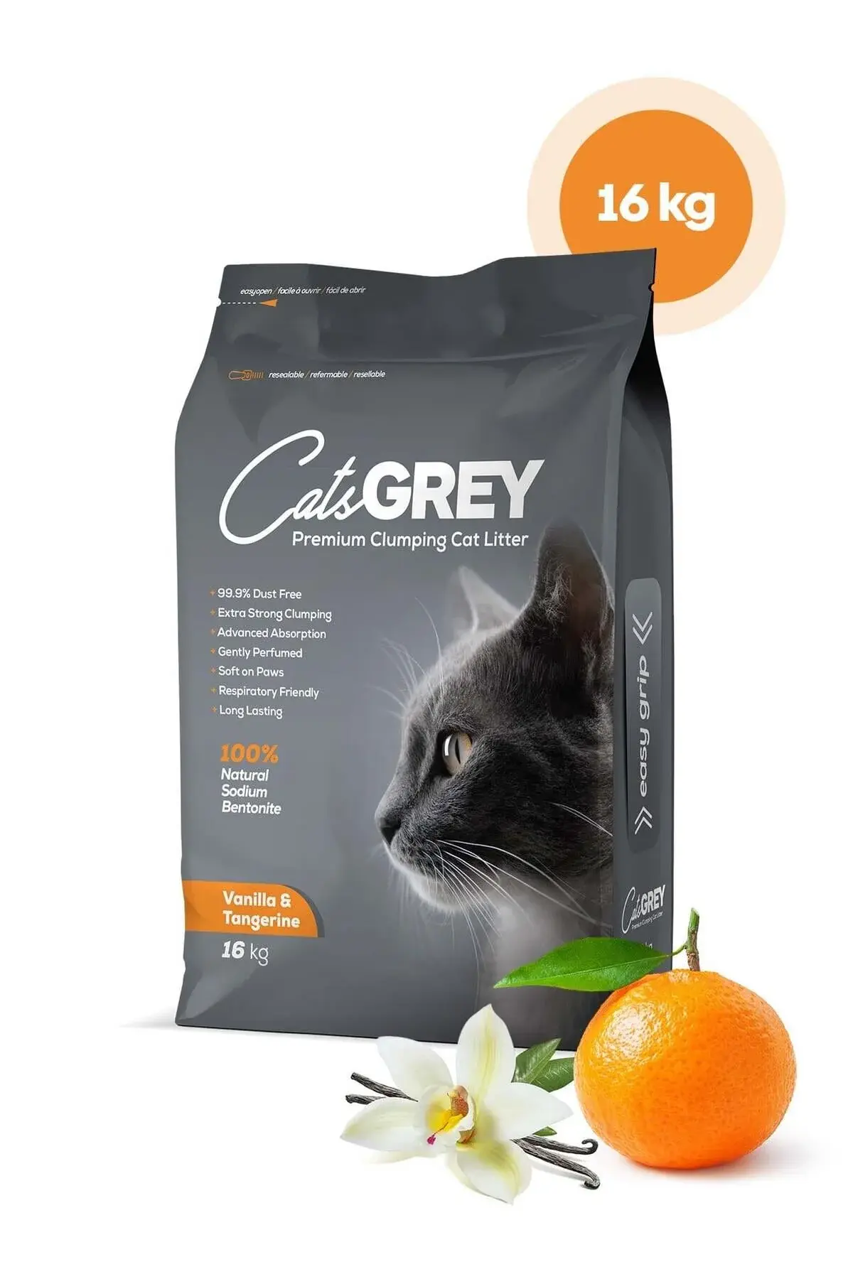 Cats Grey Vanilya & Mandalina Kokulu Topaklanan Kedi Kumu 16kg