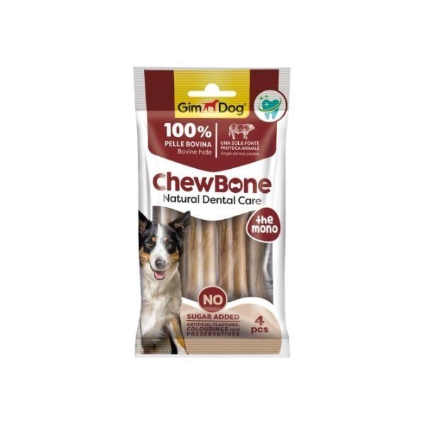 GimDog Chew Bones Press Köpek Çiğneme Kemiği 3,5’’ 80 Gr 4lü Naturel