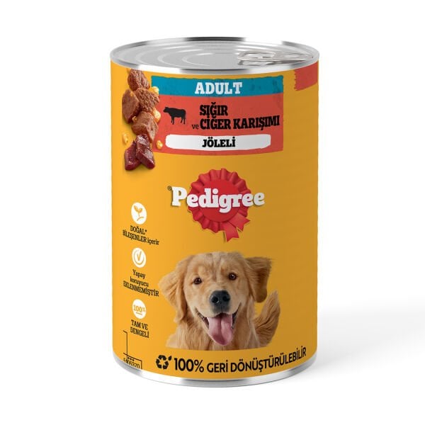 Pedigree Sığır Etli ve Ciğer Karışımlı Jöleli Köpek Konservesi 400 Gr